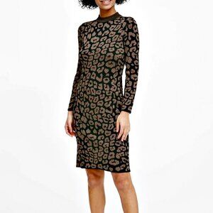 BANANA REPUBLIC Metallic LEOPARD SWEATER DRESS